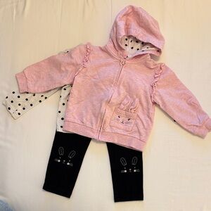 Little Me Polka Dot Top and Black Leggings Set